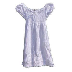 Girls Surf Style (XL) White Cotton Dress